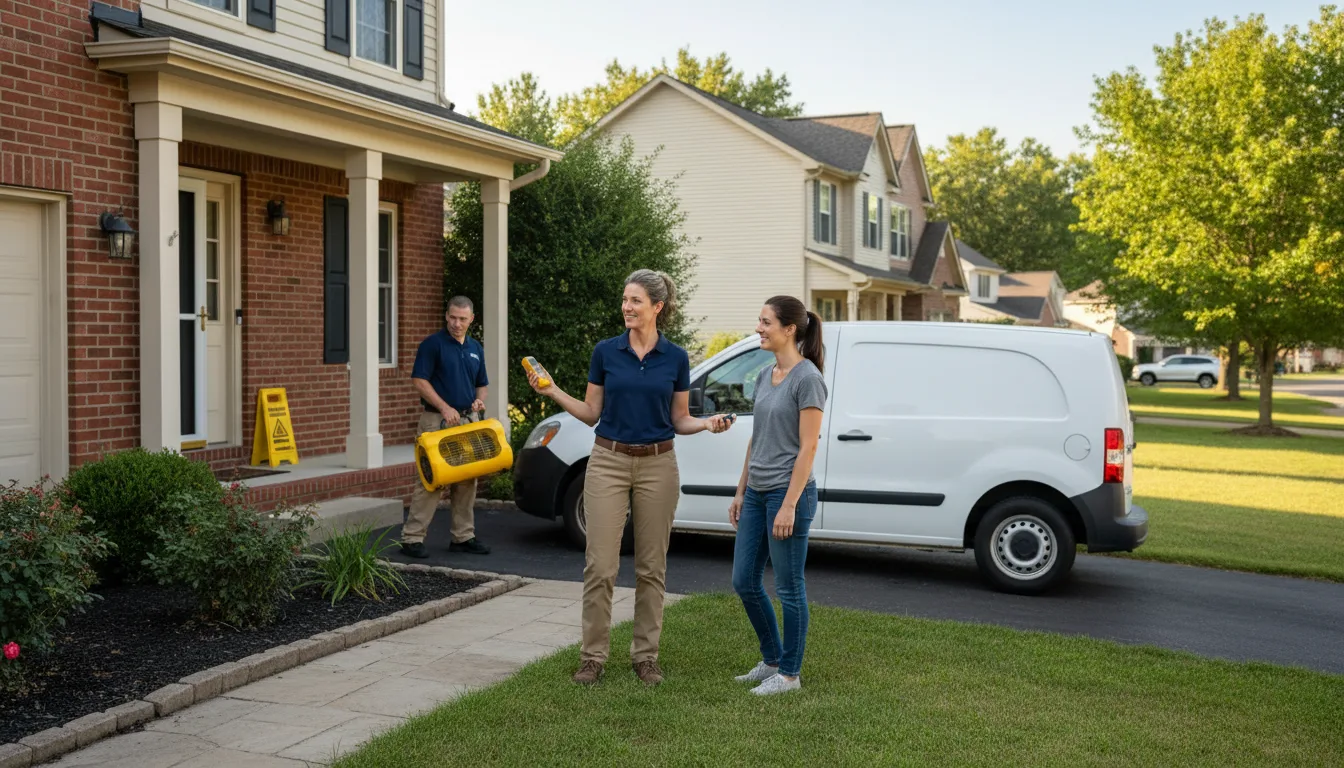 Residential water damage restoration in Belknap, IL